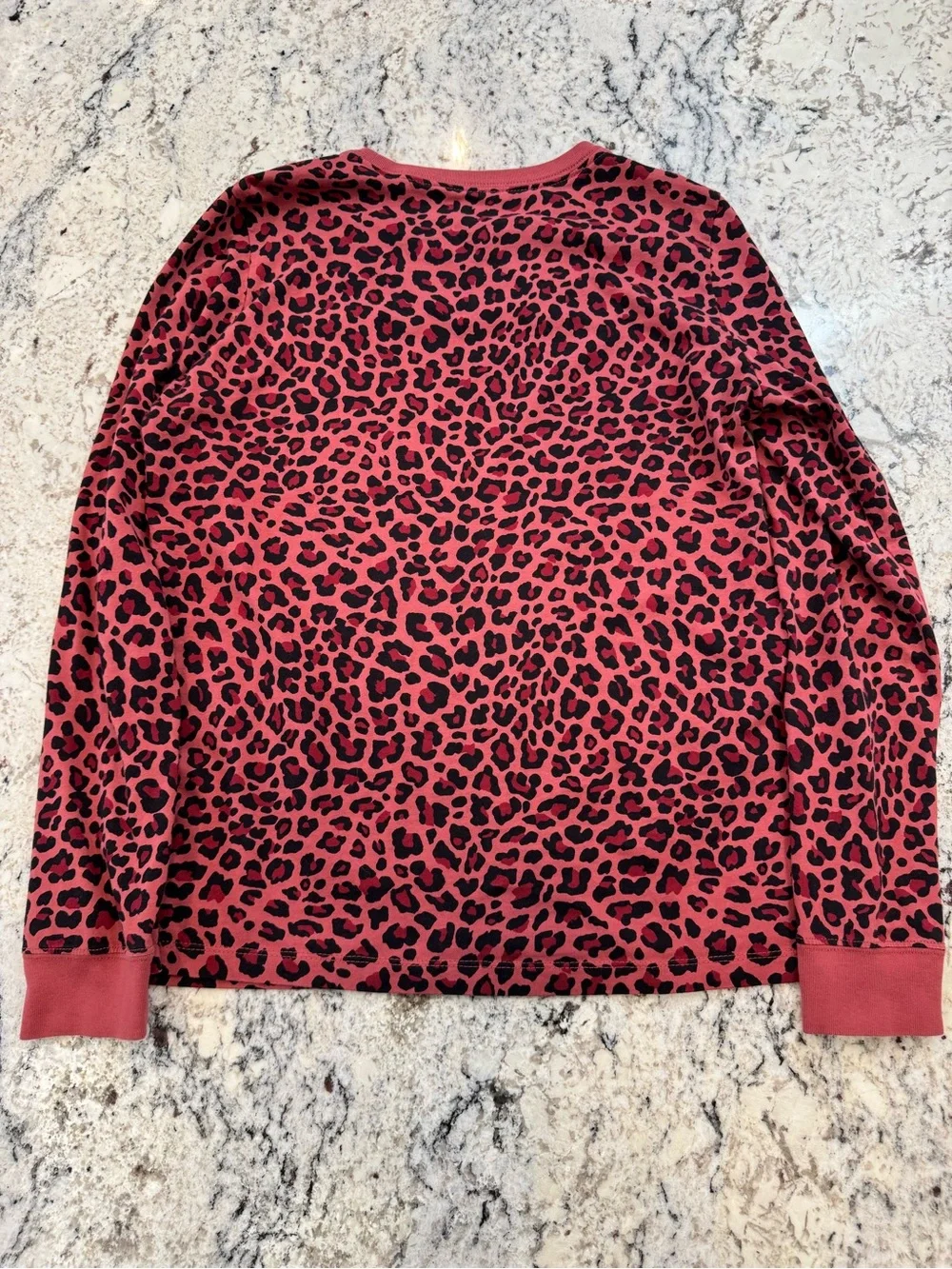 Nike Leopard Print Long Sleeve Tee | Pink & Black | Size Medium
